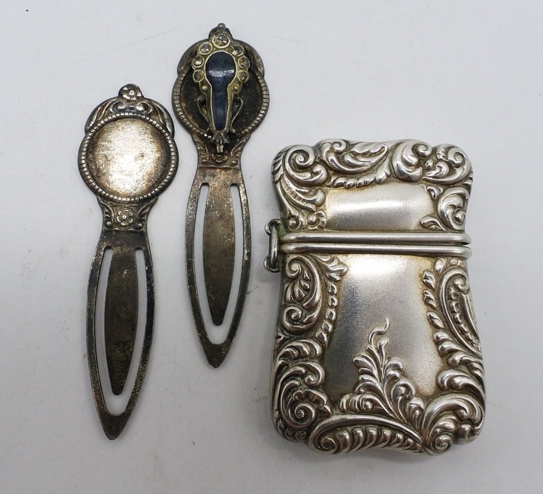Vintage Sterling Match Case & Bookmarks (1 of 4)