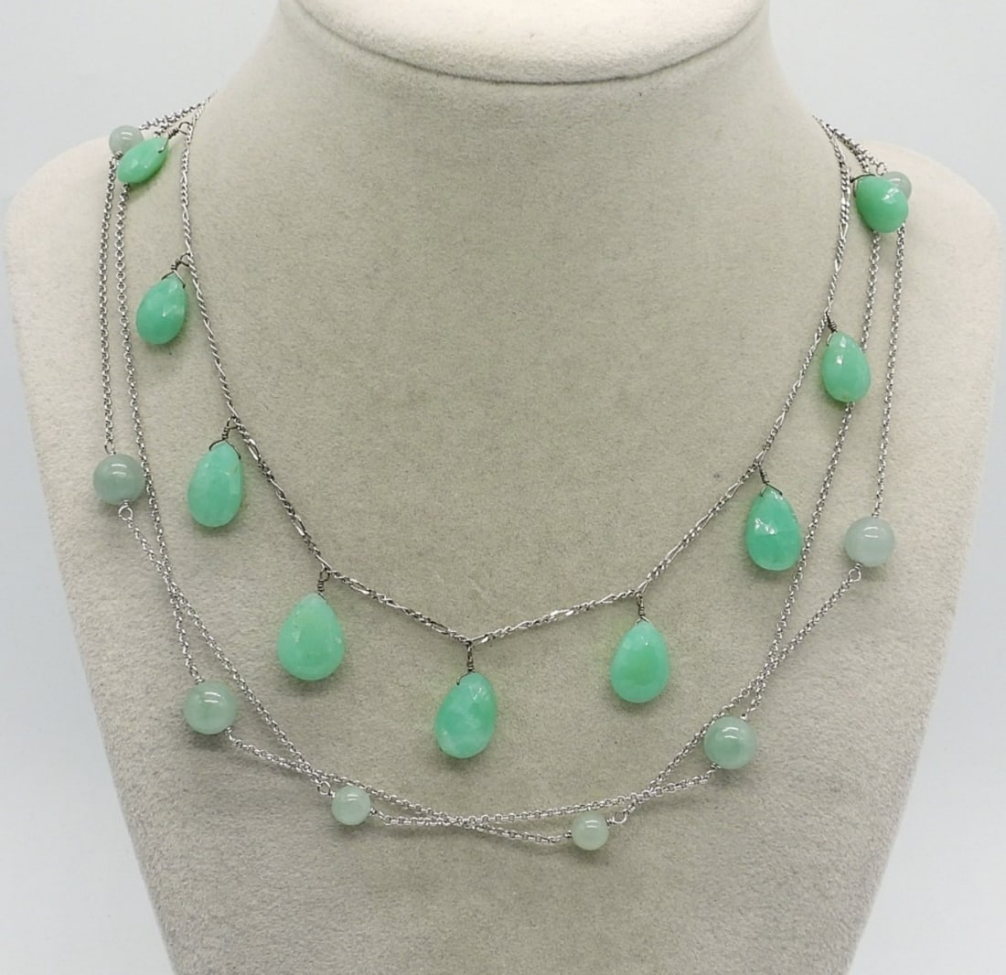 2 Sterling Jade Fashion Necklaces (1 of 2)