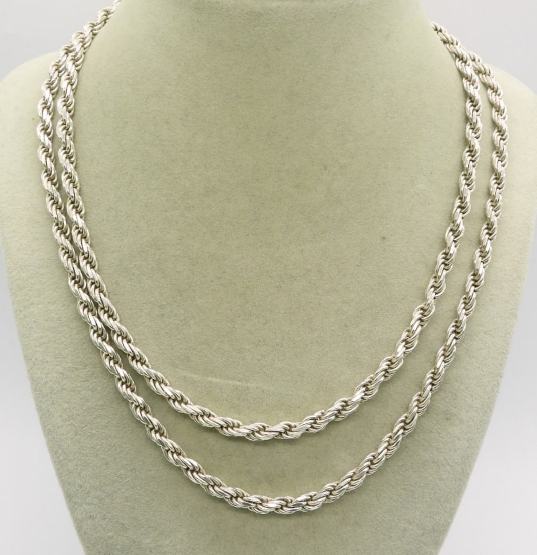 Long Sterling Rope Chain Necklace (1 of 2)