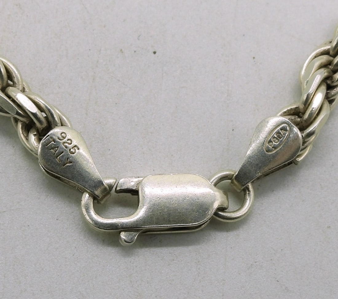 Long Sterling Rope Chain Necklace - 2