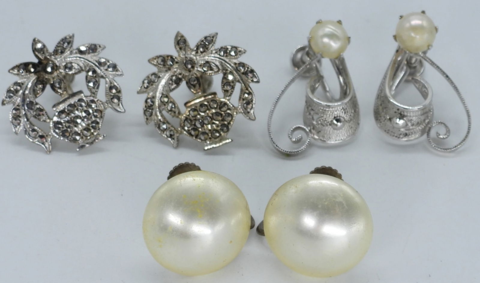 3 Pair Sterling Screw back Earrings (1 of 2)