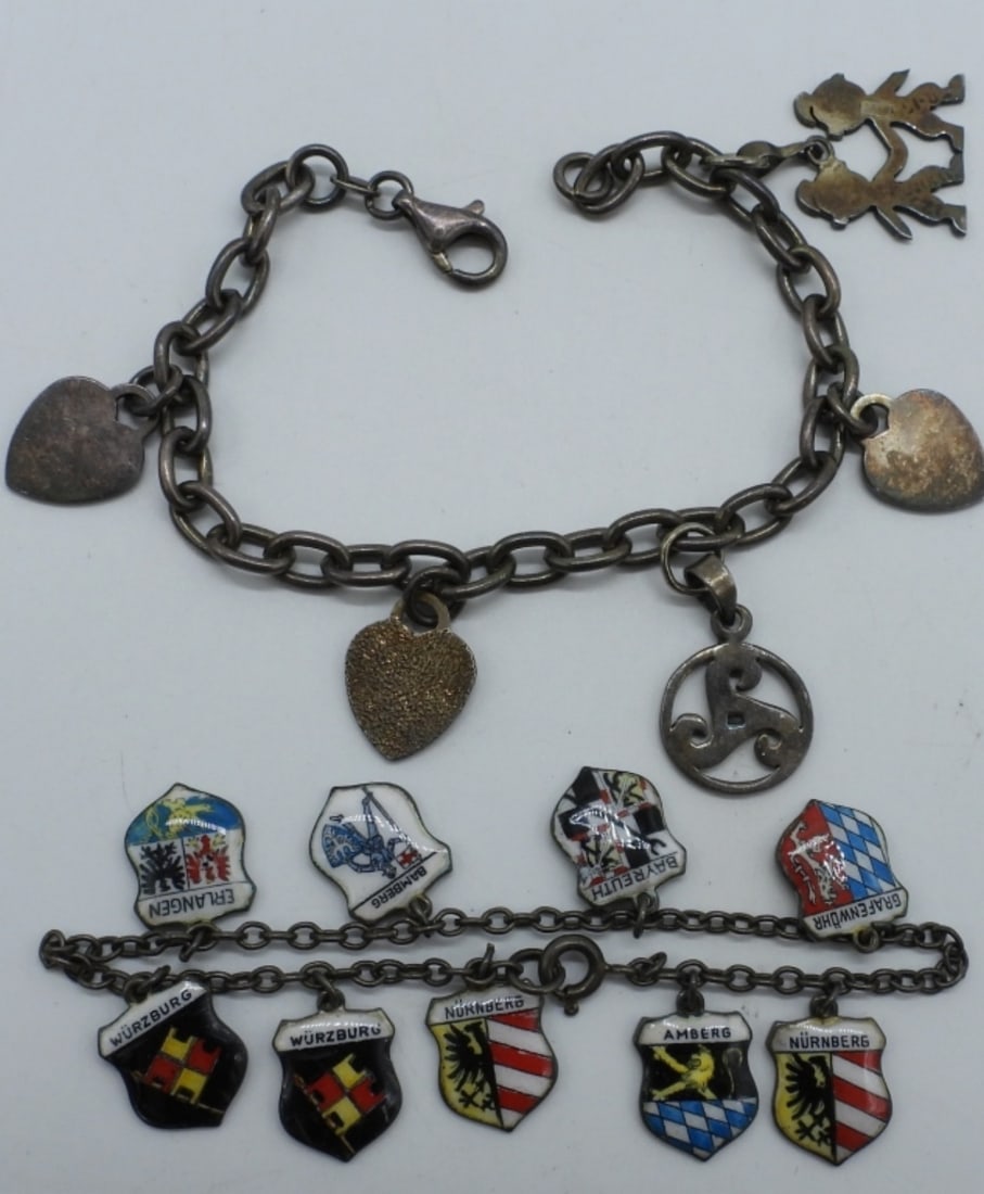 2 Vintage Sterling Charm Bracelets (1 of 3)