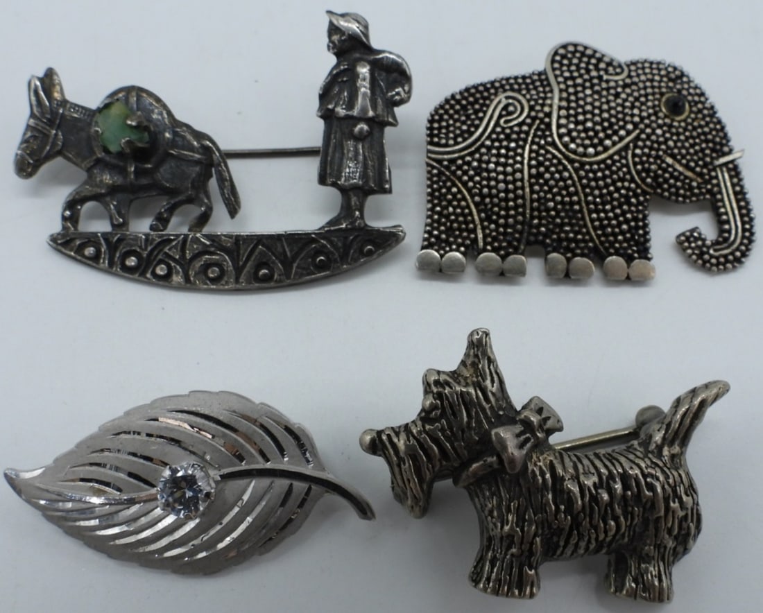 Four Sterling & 900 Vintage Brooches (1 of 2)