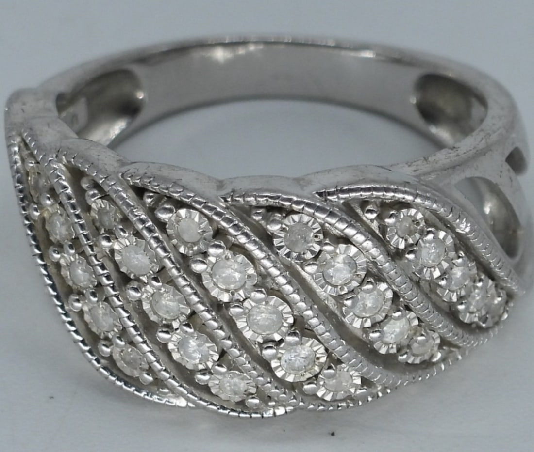 Diamond Sterling Silver Ring - 3