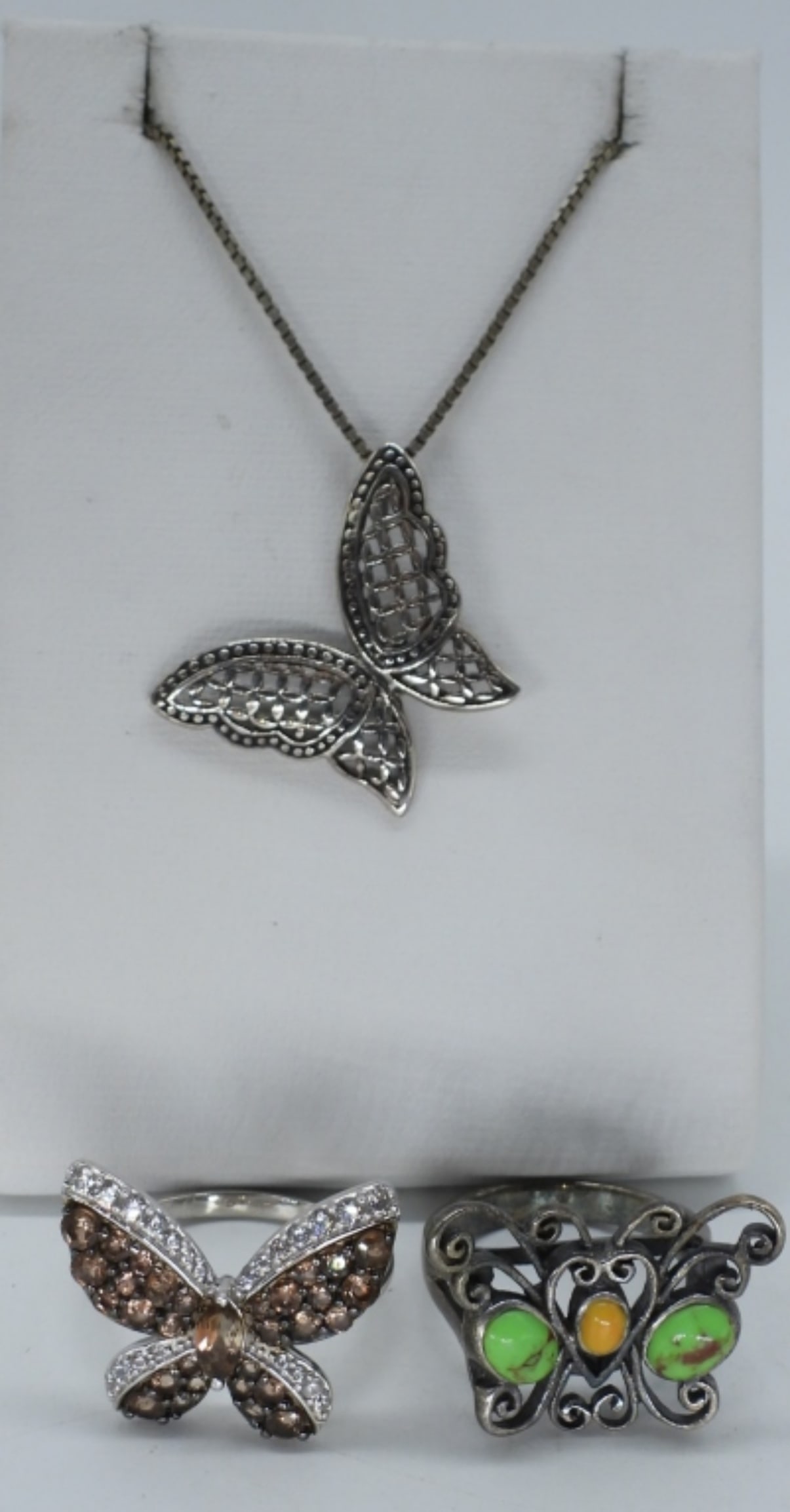Butterfly Sterling Rings and Necklace (1 of 5)