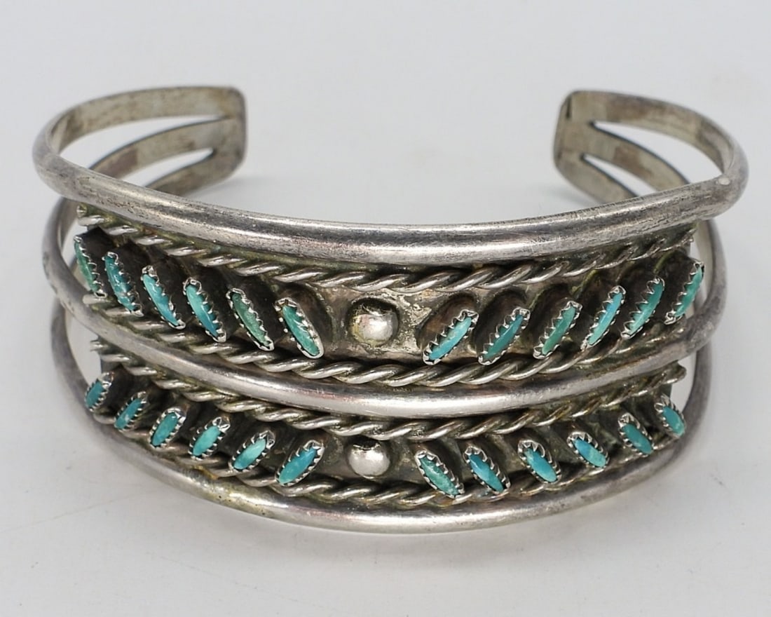 Vintage Sterling Turquoise Cuff Bracelet (1 of 4)