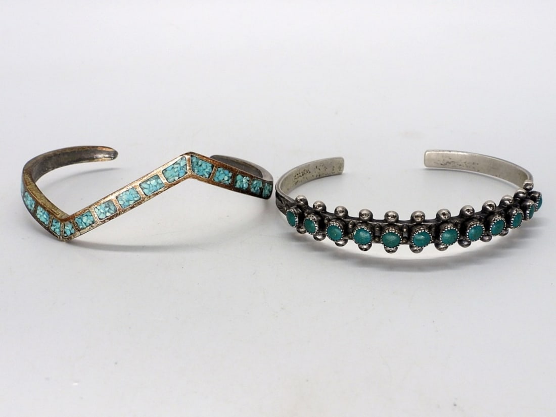 Two Sterling Turquoise Bracelets (1 of 2)