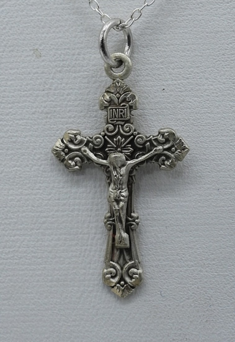 2 Sterling Religious Cross Necklaces - 3