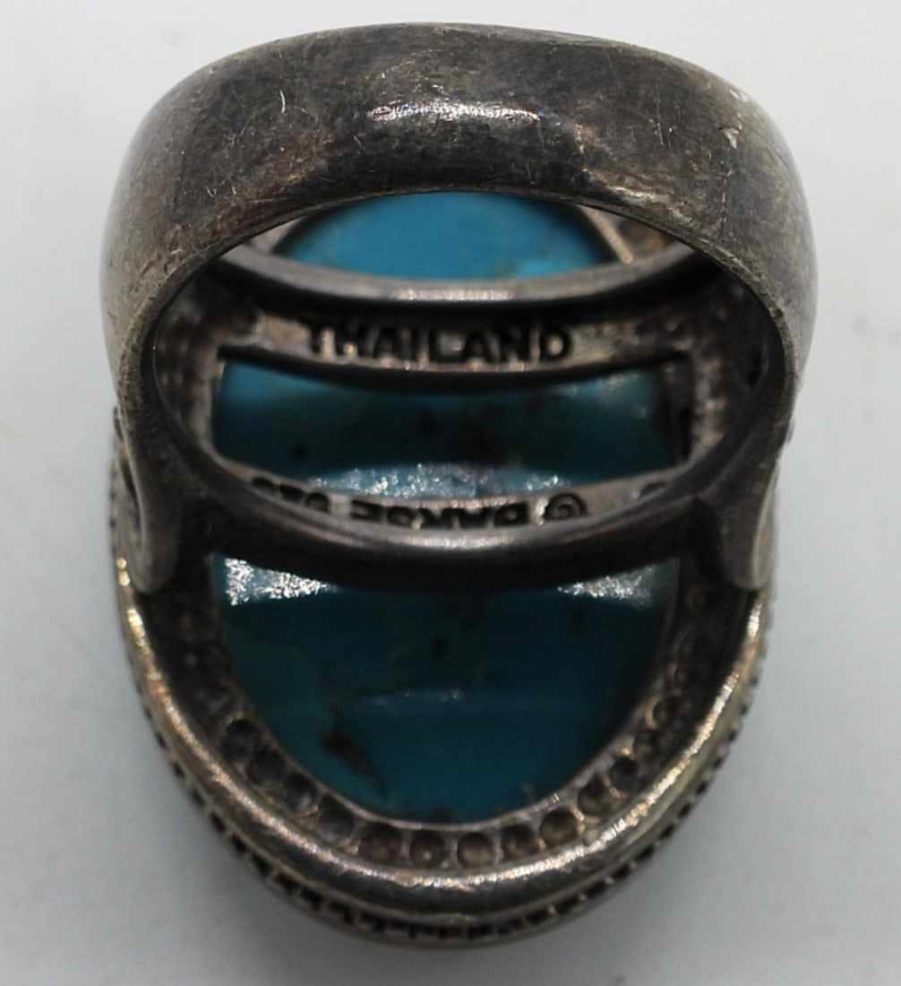 2 Turquoise Sterling Rings - 5