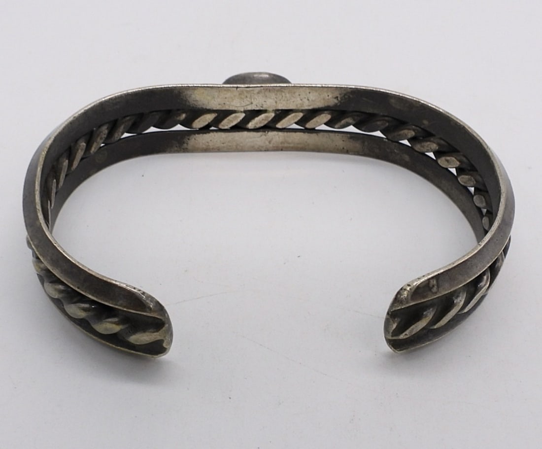 Light Blue Turquoise Sterling Cuff Bracelet - 2