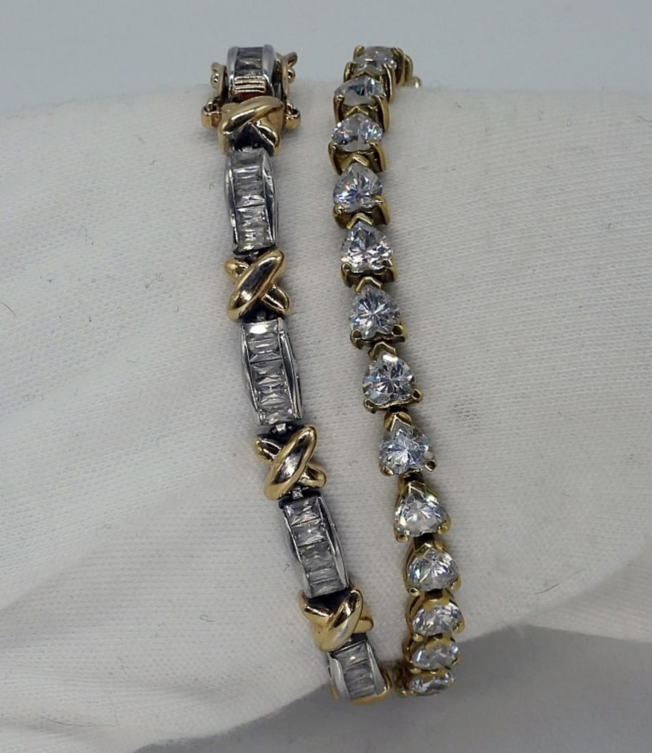 2 Sterling & Gold Tone Fashion Bracelets (1 of 2)