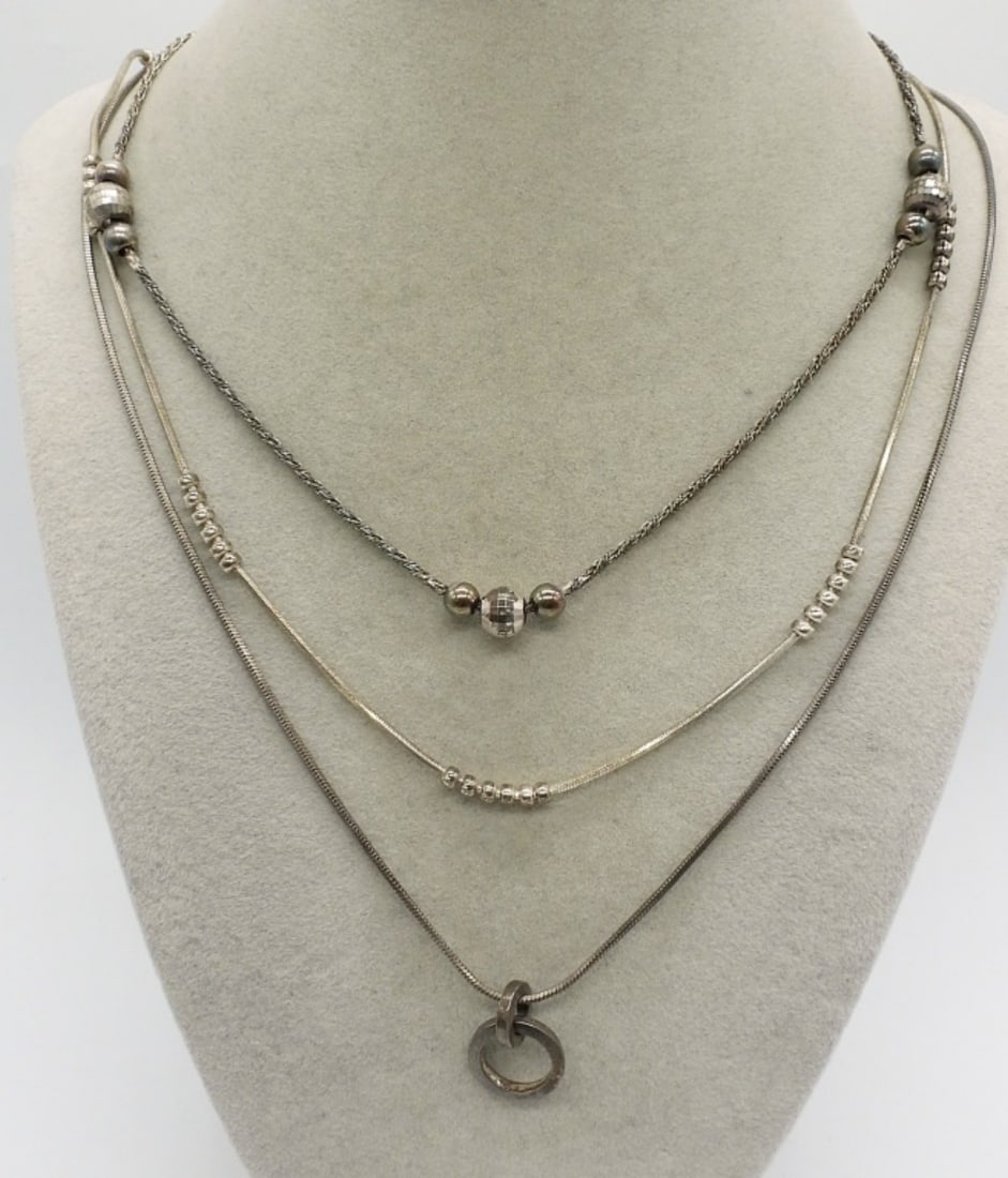 3 Simple Sterling Necklaces (1 of 1)