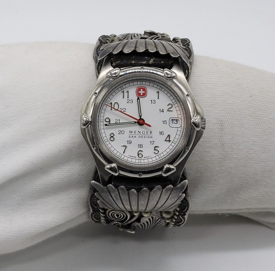 Navajo Sterling Watch Bracelet (1 of 6)