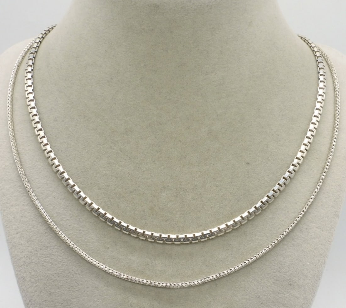 2 Thick Sterling Chain Necklaces (1 of 1)