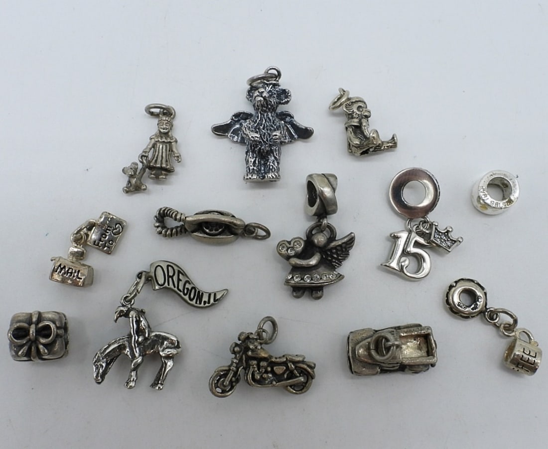 13 Vintage Sterling Charms (1 of 2)