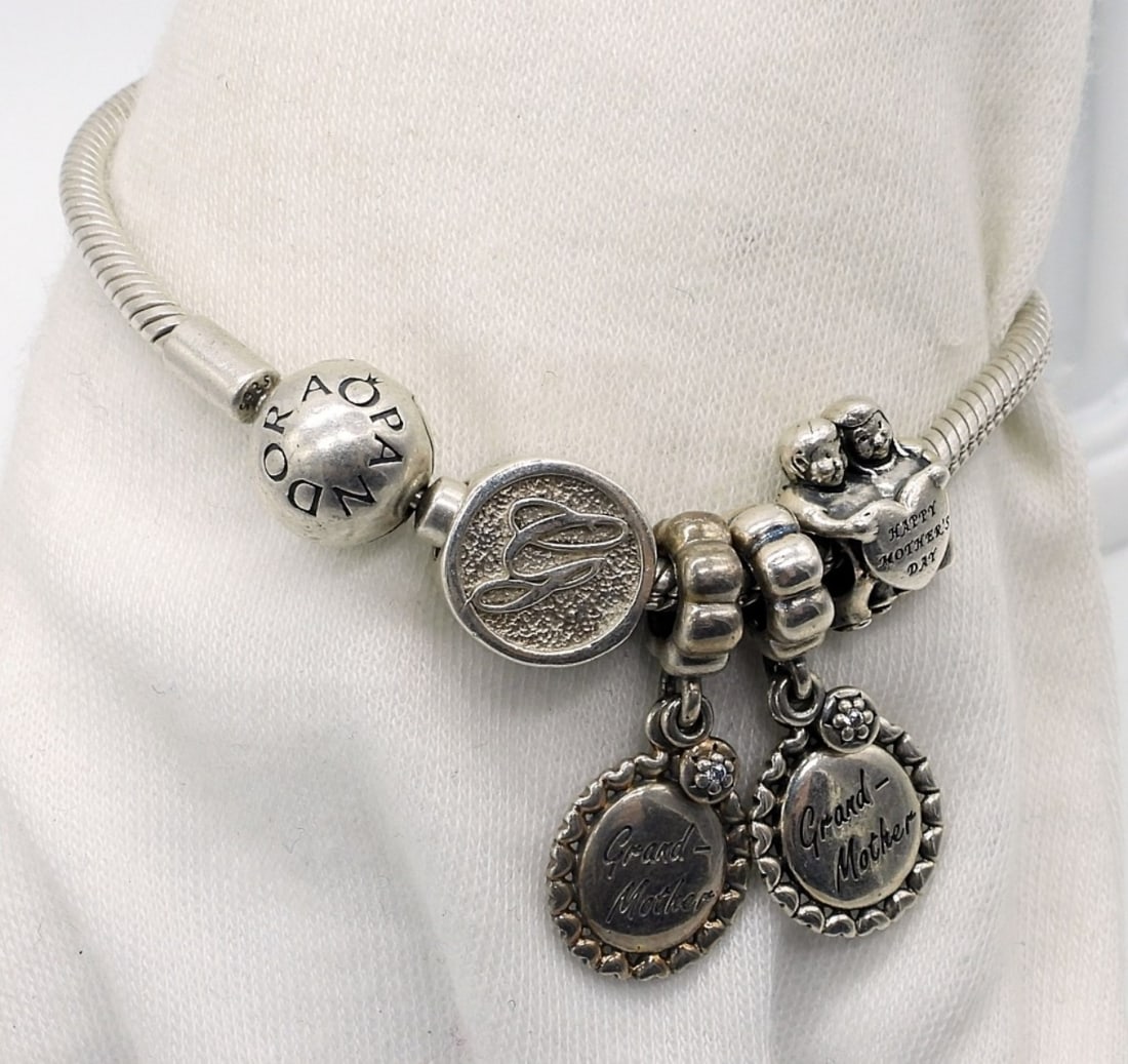 Pandora Sterling Bracelets & 4 Charms (1 of 2)