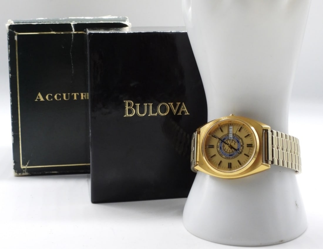 Bulova Accutron Quart Labor Union Watch: "International Union Of Operating Engineers. Watches are not verified, authenticated, or tested in running condition unless otherwise specified. Engraved on the back (see photos)