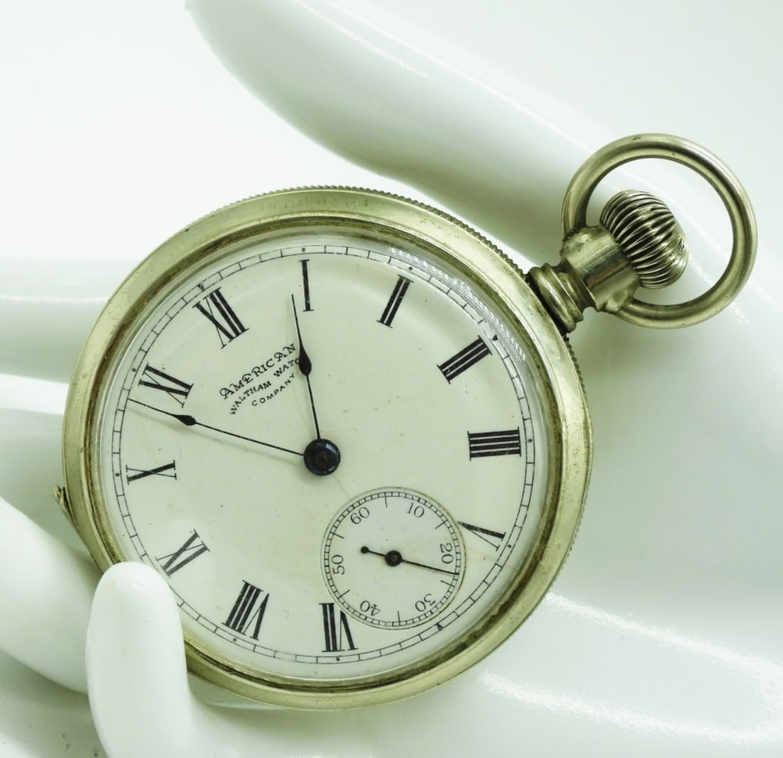 American Waltham Pocket Watch: Working open face. Watches are not verified, authenticated, or tested in running condition unless specified.