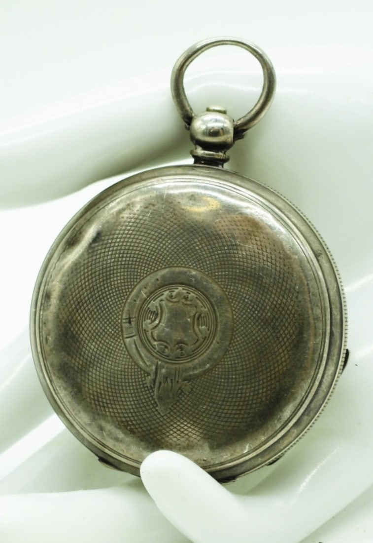 Silver-Tone Open Face Pocket Watch - 2