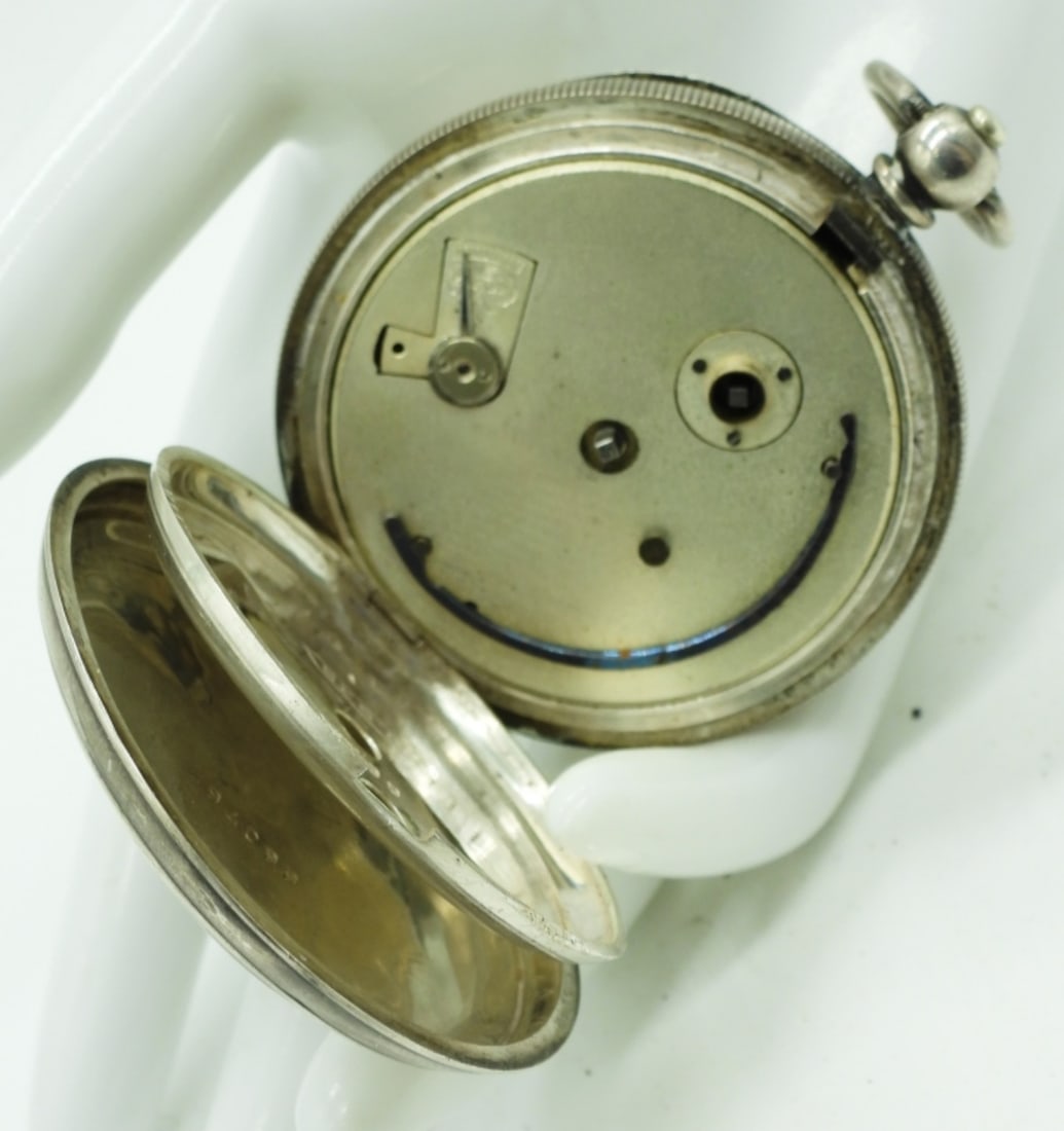 Silver-Tone Open Face Pocket Watch - 3