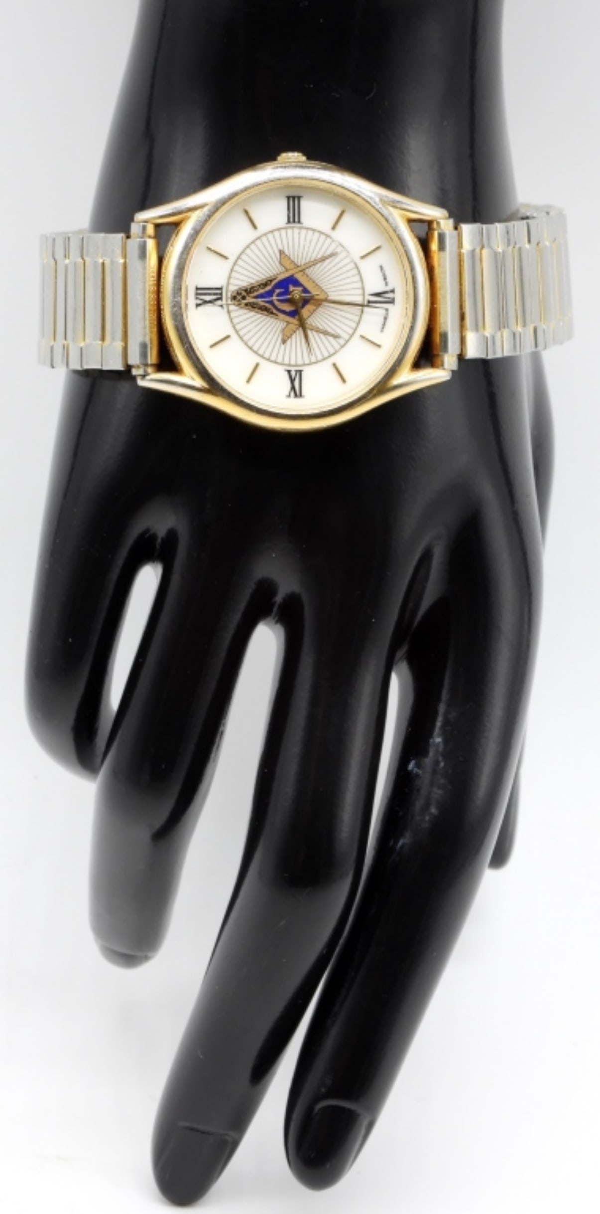 Caravelle by Bulova Masonic Watch: With a comfortable stretch band! Watches are not verified, authenticated, or tested in running condition unless specified