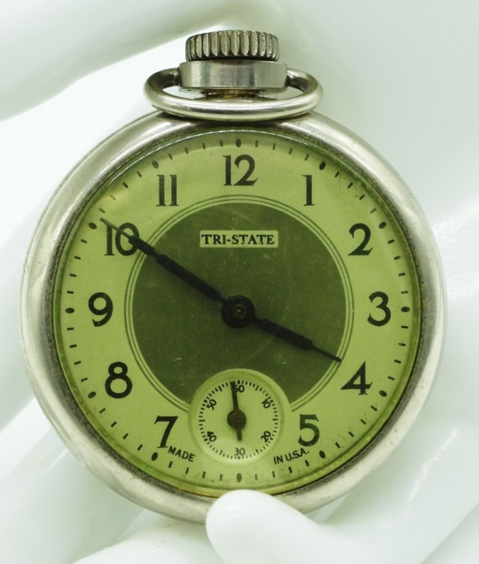 Westclox Dax Pocket Watch: In working condition. This watch features "Tri-State" on its open face. Watches are not verified, authenticated, or tested in running condition unless specified.