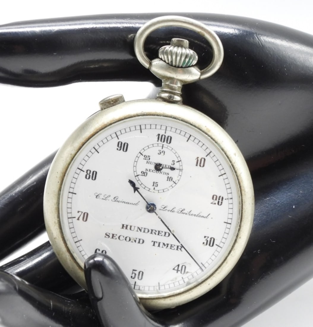 C.L. Guinand Swiss Split-Second: Working! Hundred-Second Timer. Watches are not verified, authenticated, or tested in running condition unless specified.