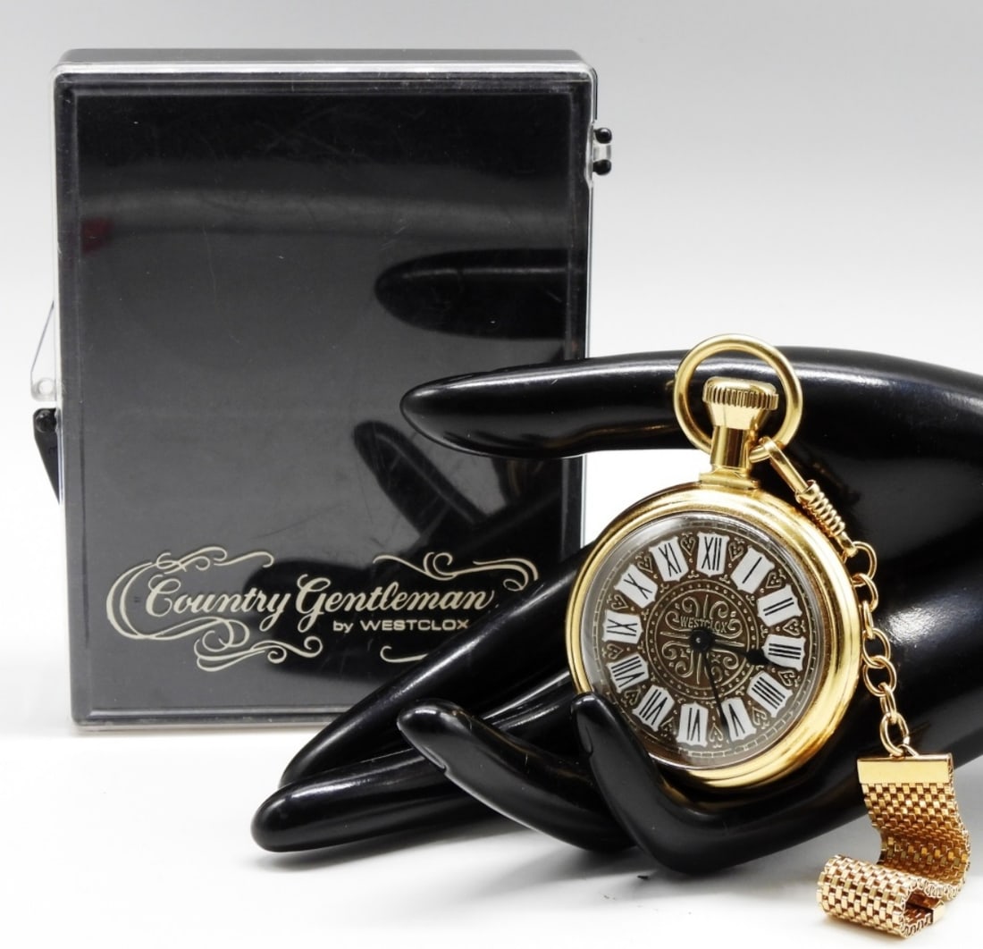 Country Gentleman Pocket Watch: It comes with a hard case. Watches are not verified, authenticated, or tested in running condition unless specified.