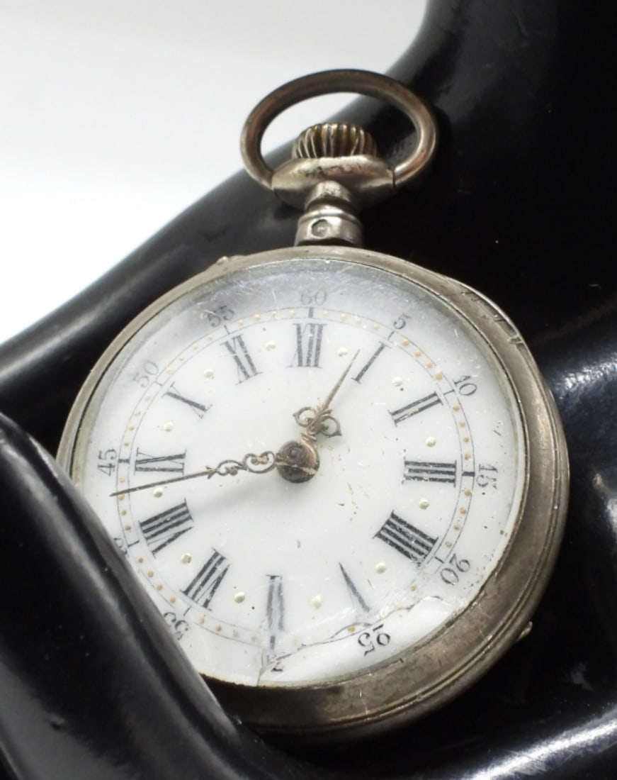 Small Pendant Size Pocket Watch: Working. (The glass is broken.) Watches are not verified, authenticated, or tested in running condition unless specified.