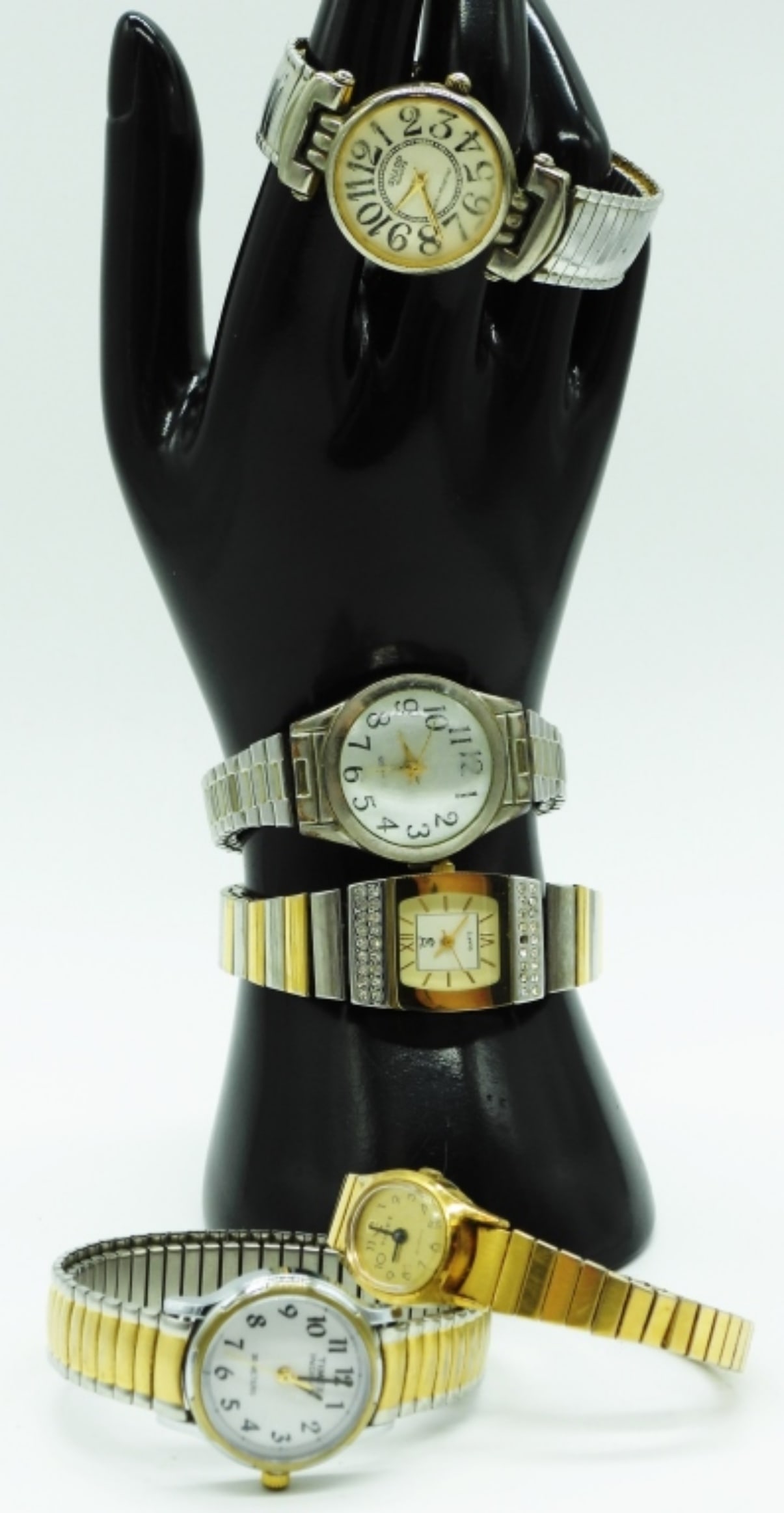 (5) Stretch Band Style Watches: Gold & Silver Tone Watches are not verified, authenticated, or tested in running condition unless specified