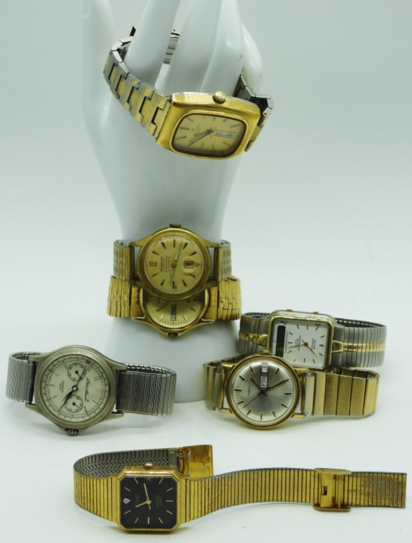 (7) Men's Day Date Watches: Different Style Bands Watches are not verified, authenticated, or tested in running condition unless specified