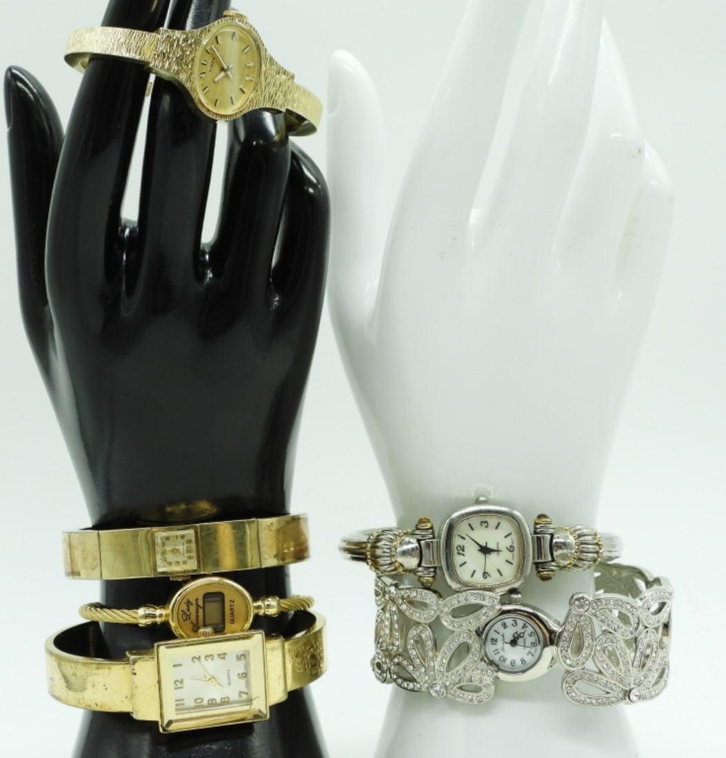 (6) Bangle Bracelet Style Watches: Watches are not verified, authenticated, or tested in running condition unless specified