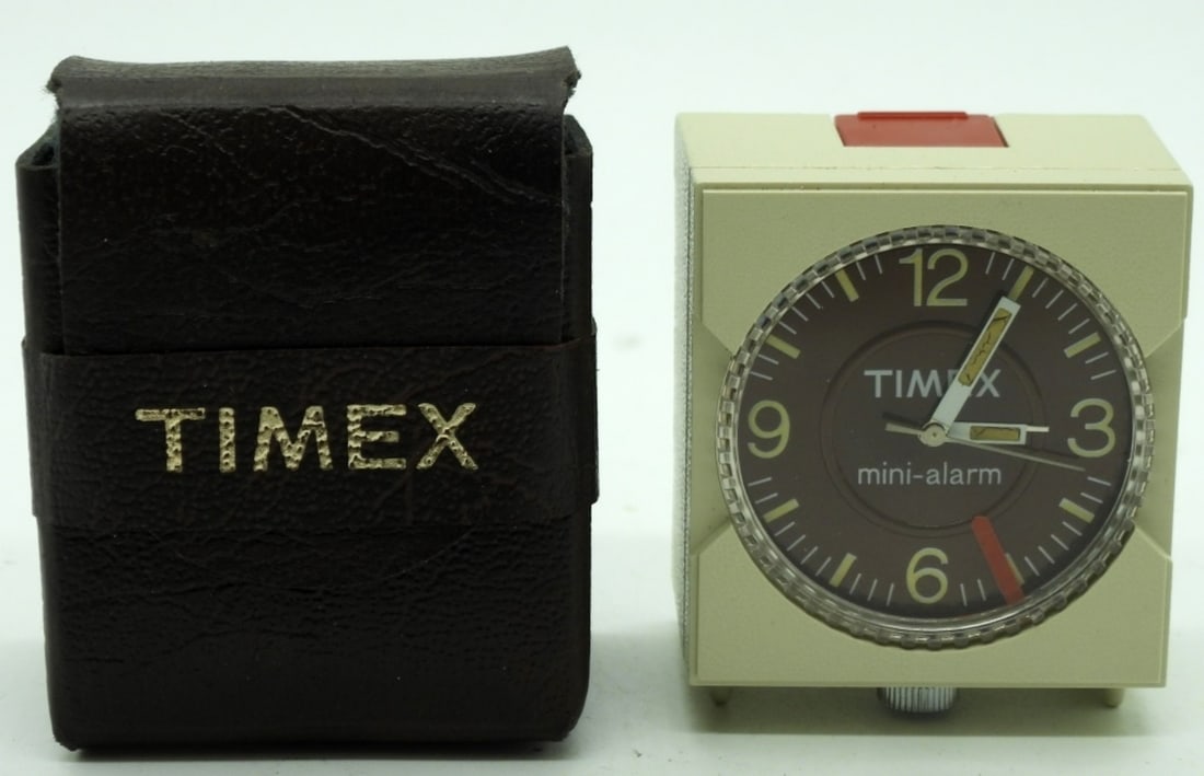 Timex Mini Alarm Clock With Case-Untested: Comes with original case. 1.5 volt. Watches are not verified, authenticated, or tested in running condition unless otherwise specified.
