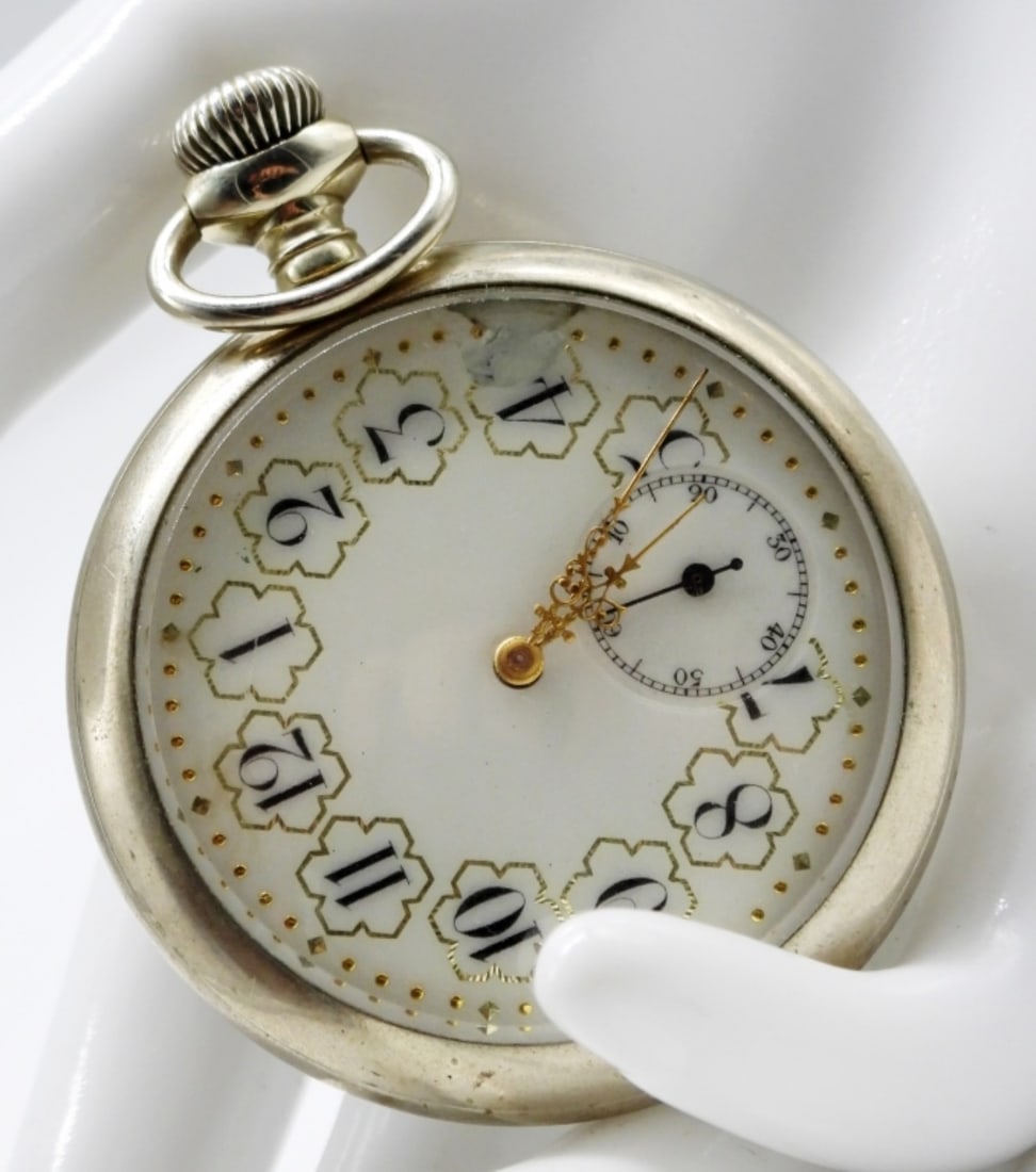 Elgin Natl. Open Face Pocket Watch: Works! (The face may have been replaces at some point. There is a part of it missing by the 4.) Watches are not verified, authenticated, or tested in running condition unless specified.