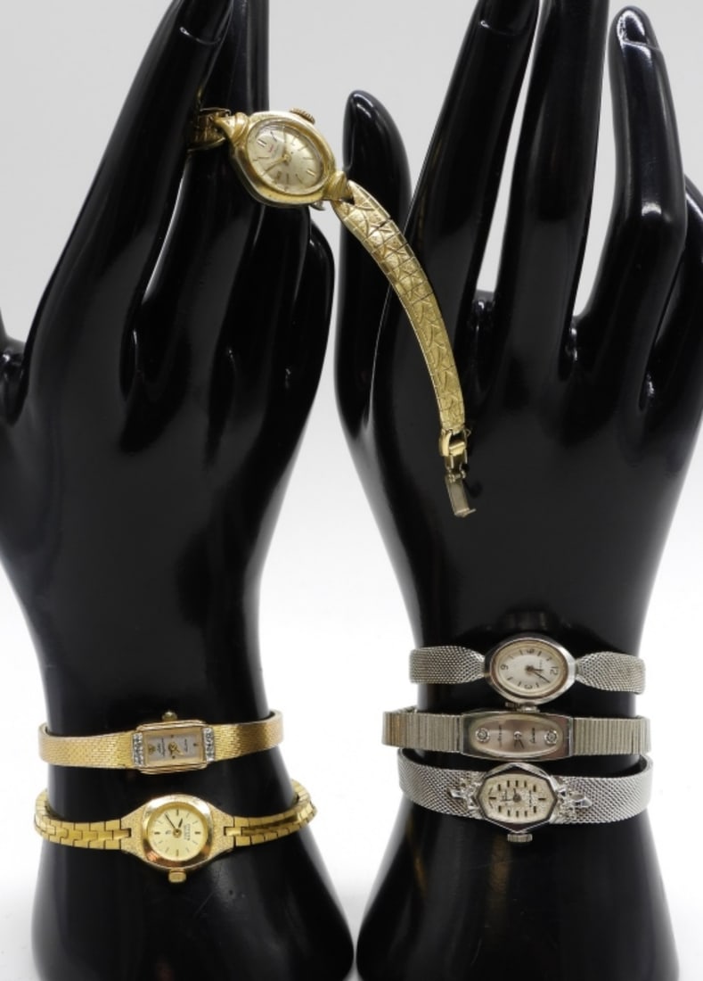 (6) Vintage Small Face Women's Watches: Watches are not verified, authenticated, or tested in running condition unless specified