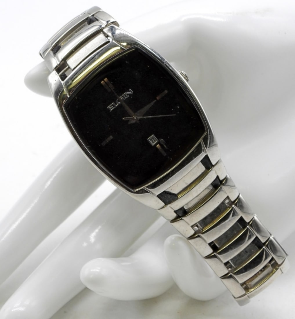 Elgin Men's Wristwatch, Model FG453, 8" Band: Stylish! Watches are not verified, authenticated, or tested in running condition unless specified
