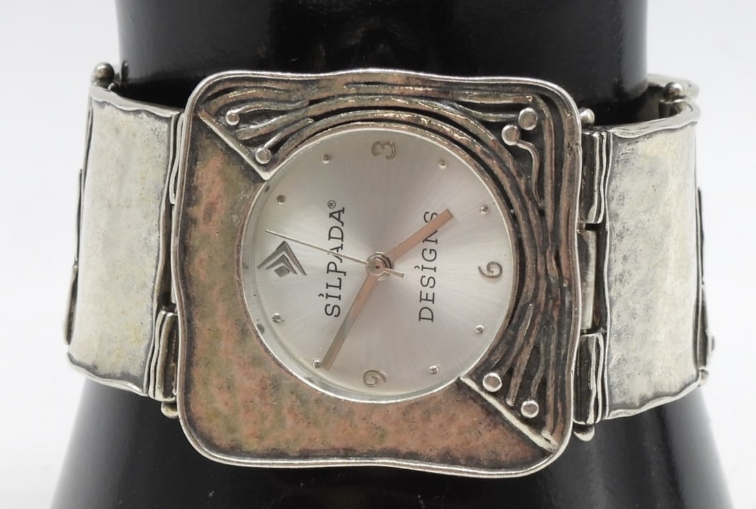 Silpada Designs Women's Watch: 925 Sterling Silver Case & Band Steel Back Watches are not verified, authenticated, or tested in running condition unless specified