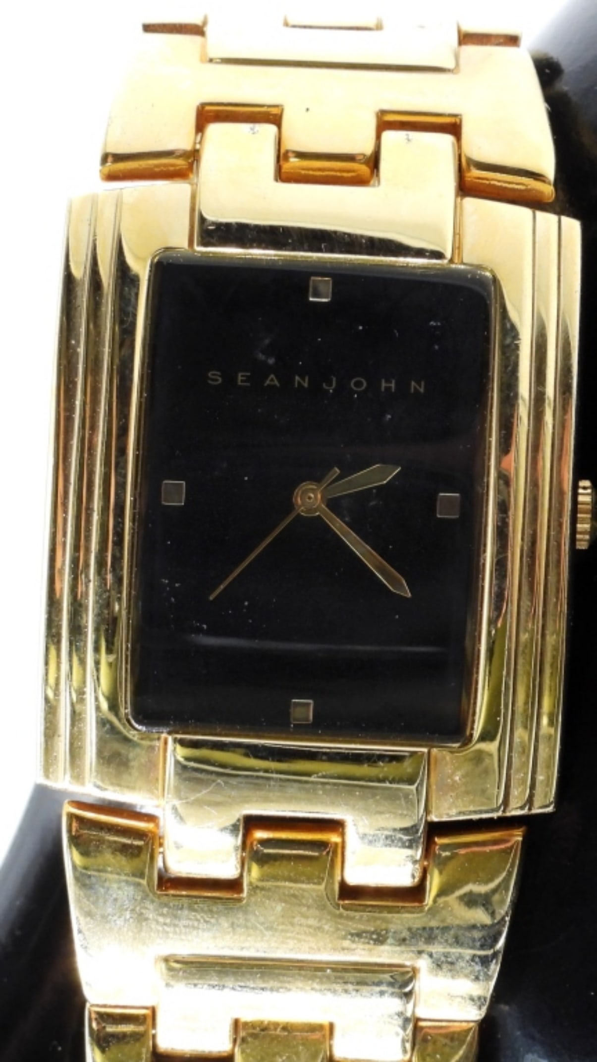 Sean John Men's 30mm Gold Tone Rectangular - 2