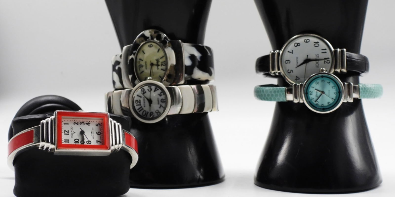 (5) Fashion Cuff Watches: All different styles. Watches are not verified, authenticated, or tested in running condition unless specified.