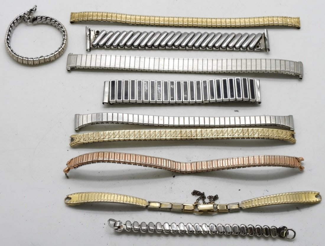 (10) Dainty Women's Watch Bands: 1 has a clasp, the rest of the bands are stretchy.