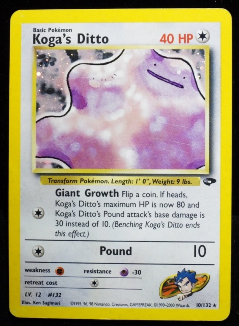 Koga's Ditto 10/132 Holo 2000 (VG): Basic. 40HP. Rare. 2000, Hologram.