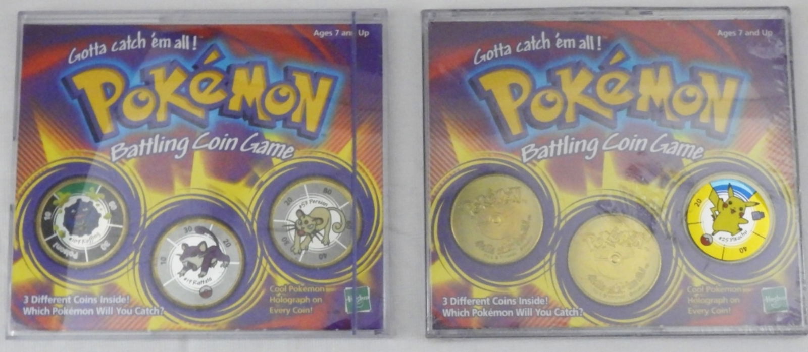 (2) Pokemon Battling Coin Game: 1 still sealed & 1 opened Koffing, Rattata, Persian.