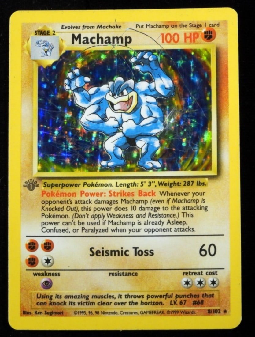 Machamp 1st Edition Holo 81/102- See Description: Scratches on Foil