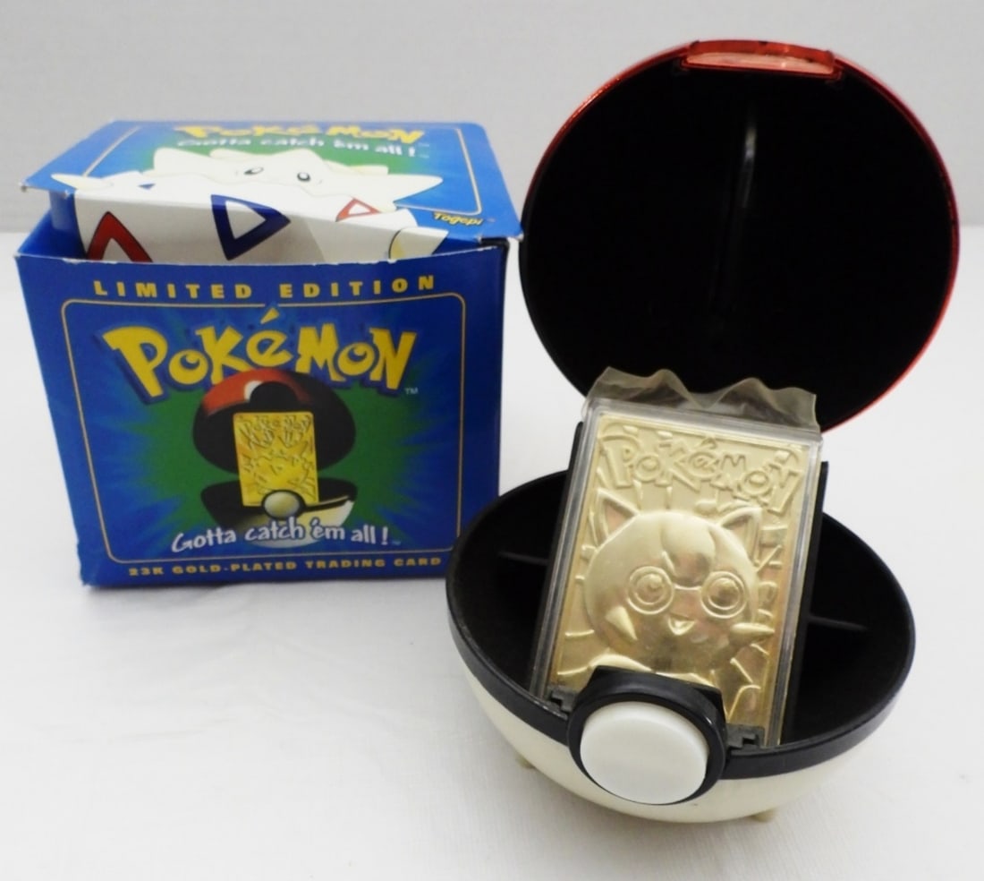 Togepi 23K Gold Plated Trading Card: Ball & Box are included.