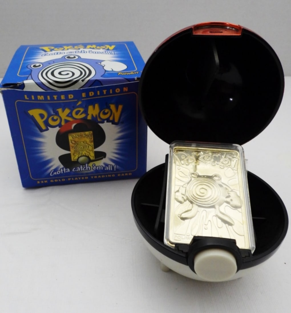 Poliwhirl 23K Gold Plated Trading Card: Ball & Box are included.