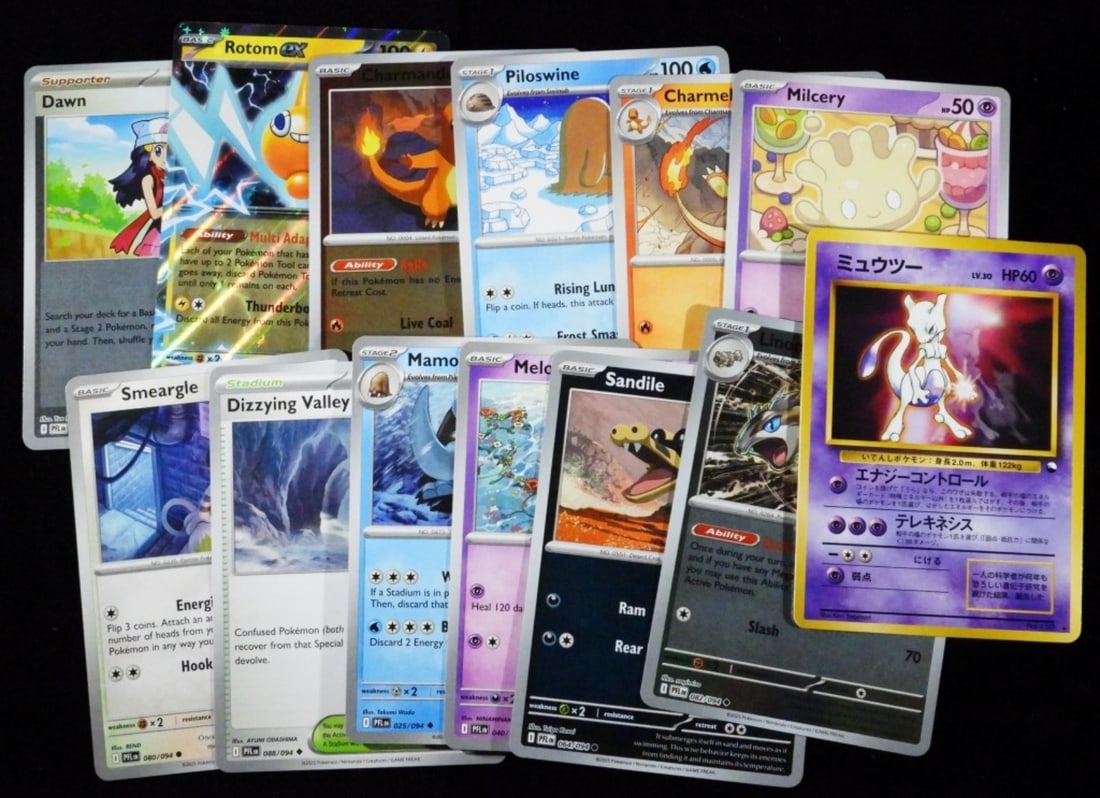 (12) Pokemon Mixed Lot VG: This lot includes Mewtow #152 Japanese Glossy Promo 1998-1999 LV. 30 HP60, & more