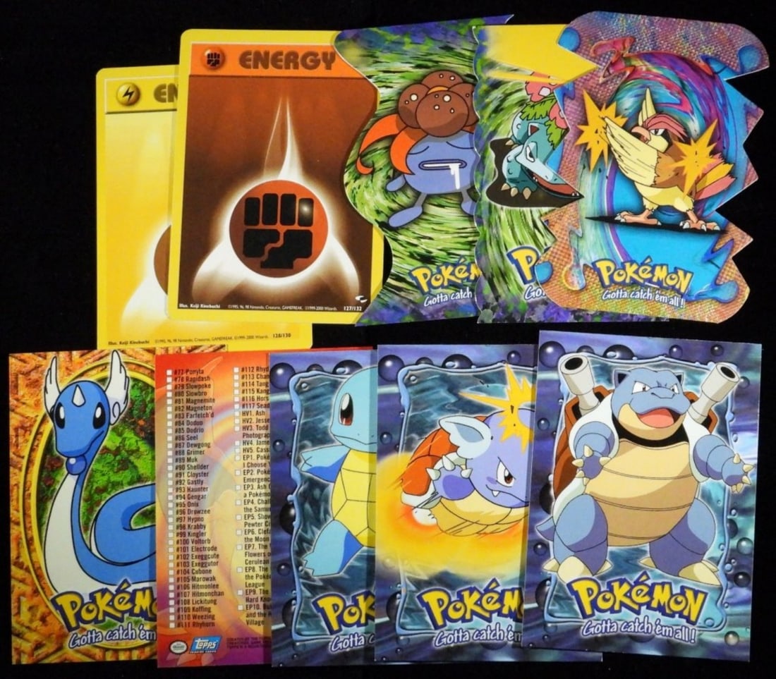 (10) Pokemon Cards VG: (2) Energy (8) TOPPS Cards