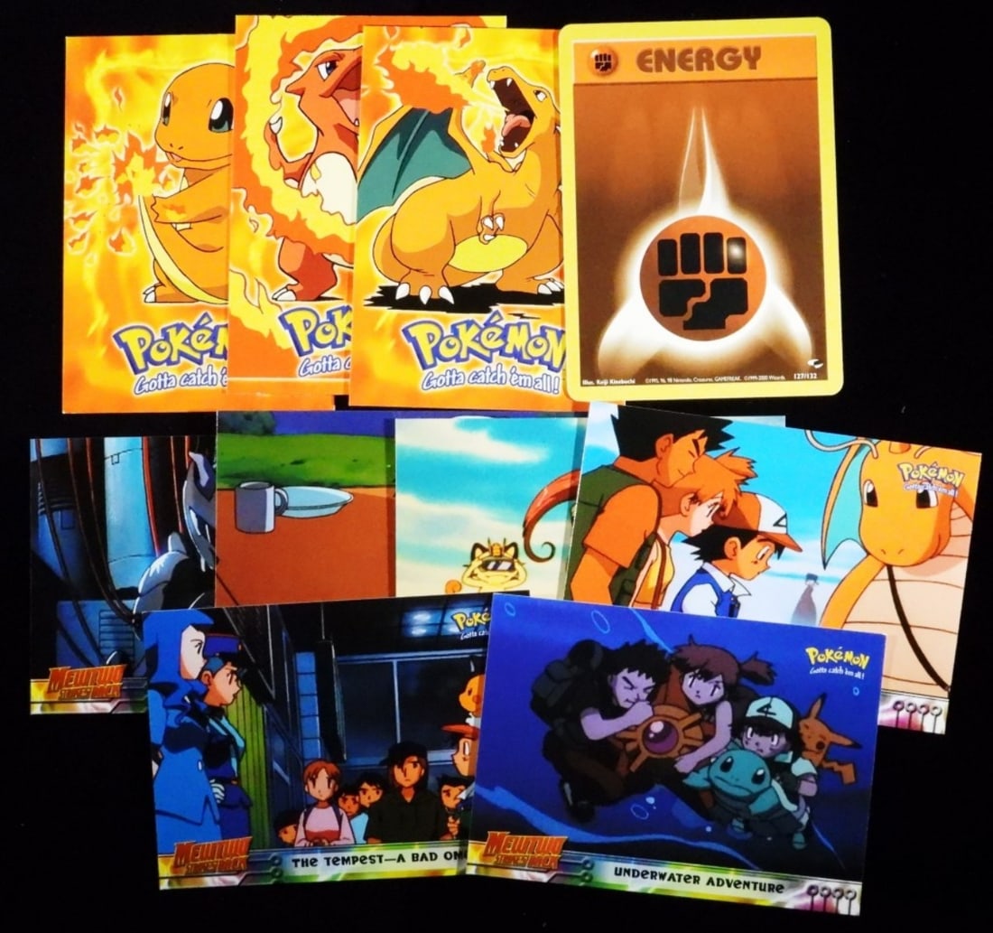 (9) TOPPS & (1) Energy Pokemon Cards VG: Mewtwo Strikes Back, & Gotta catch 'em all!