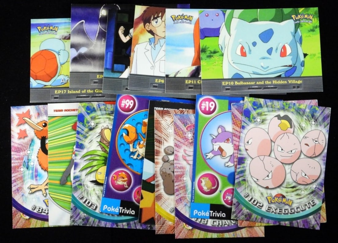 (16) Pokemon Cards G-VG: Including: Exeggcute, Rattata Chansey, EP17 & more.