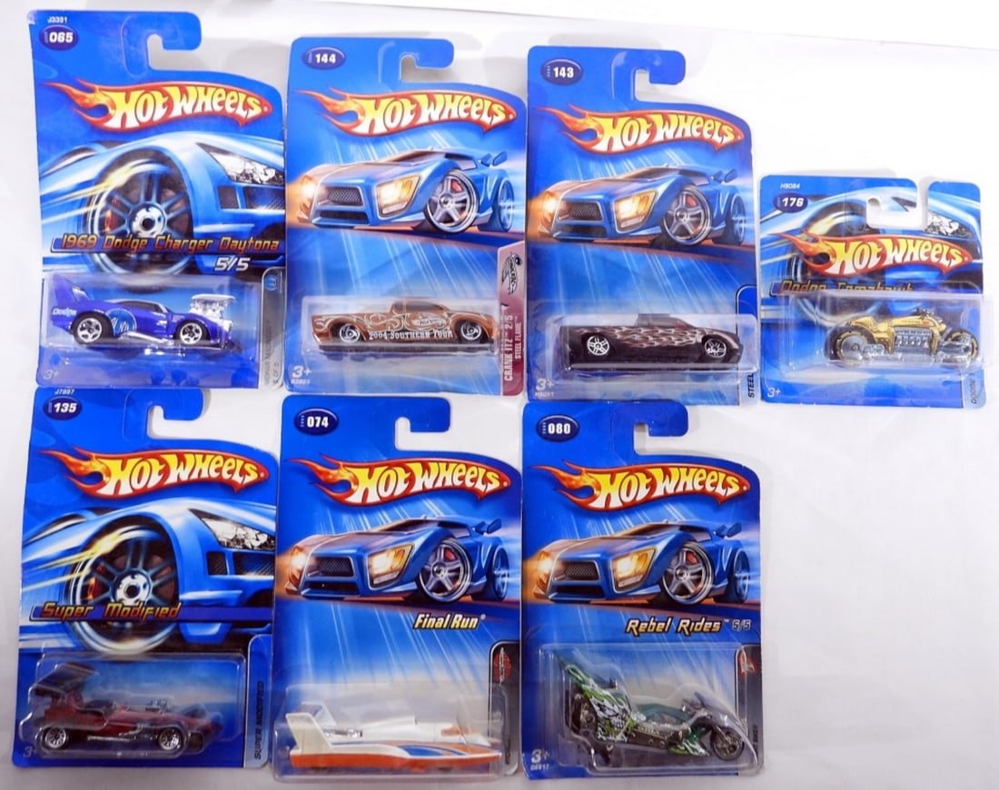 2004-05 Hot Wheels New In Box (7): Seven Hot Wheels New In Box Cars. 2004-2005.